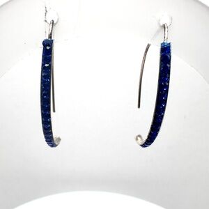 Elegant Dark Blue Hoop Earrings